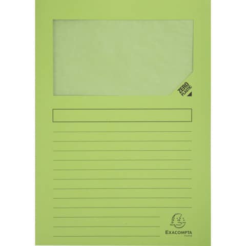 Cartelline con finestra Exacompta Forever® A4 cartoncino 120 g/m² verde chiaro  conf. da 100 - 50107E